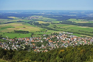 High Angles Prints: View of Denkingen and Baar from Dreifaltigkeitsberg, Baden-Wurttemberg, Germany, Europe