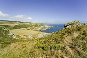 View from the Devon Coast Path at Prawle Point, South Hams, Devon, England
