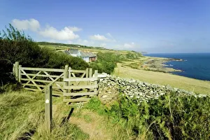 Walk Way Prints: View from the Devon Coast Path at Prawle Point, South Hams, Devon, England