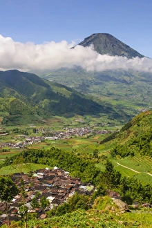 View over the Dieng Plateau, Java, Indonesia, Southeast Asia, Asia