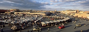 Djemma El Fna Prints: View over the Djemma el Fna (Place Jemmaa el Fna)