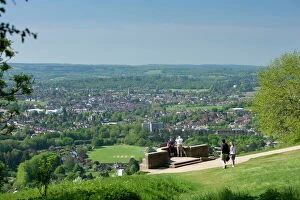 Surrey Collection: View of Dorking from Box Hill view point, Surrey Hills, North Downs, Surrey