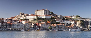 Traditionally Portuguese Prints: View over Douro River to Ribeira District, UNESCO World Heritage Site, Se Cathedral