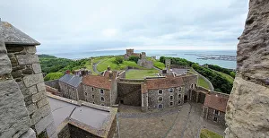 Visitor Attraction Prints: View of Dover Castle, Dover, Kent, England, United Kingdom, Europe