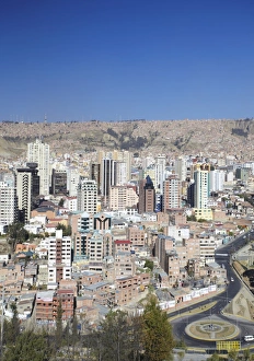 View of downtown La Paz, Bolivia, South America