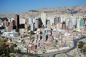 Bolivian Prints: View of downtown La Paz, Bolivia, South America