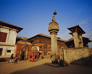 Stone Carving Prints: View of Durbar Square