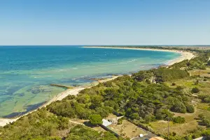 Ile De Re Prints: View east from Le Phare des Baleines (Lighthouse of the Whales) at west tip of the island