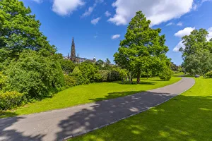 Public Park Prints: View of East Princes Street Gardens and Scott Monument, Edinburgh, Scotland
