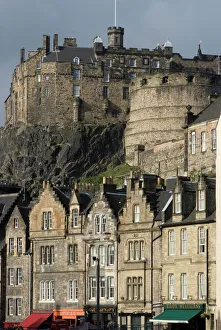 Edinburgh Prints: View of Edinburgh Castle from Grassmarket, Edinburgh, Lothian, Scotland