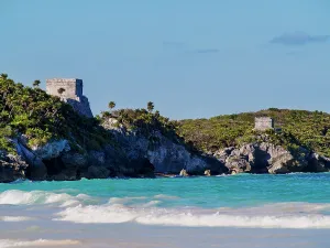 Quintana Prints: View towards El Castillo and Temple of the God of Wind