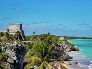 Quintana Prints: View towards El Castillo and Temple of the God of Wind