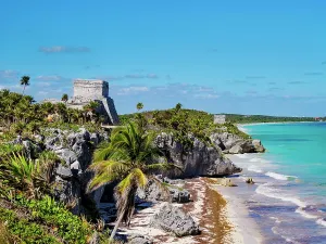 Verdant Prints: View towards El Castillo and Temple of the God of Wind