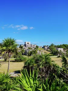 Quintana Prints: View towards El Castillo, Tulum Archeological Site, Quintana Roo State, Mexico