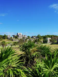Quintana Prints: View towards El Castillo, Tulum Archeological Site, Quintana Roo State, Mexico