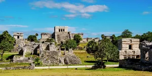 Quintana Prints: View towards El Castillo, Tulum Archeological Site, Quintana Roo State, Mexico