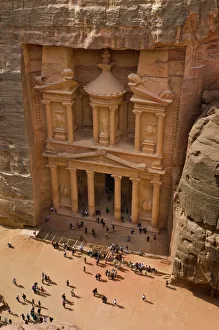 View From Above Prints: View over El Khazneh (the Treasury), Petra, UNESCO World Heritage Site