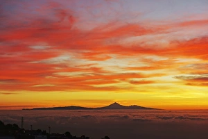 El Hierro Prints: View from El Pinar towards Tenerife at sunrise, El Hierro, Canary Islands, Spain