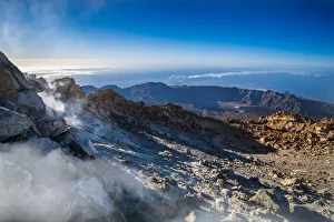 Tenerife Prints: View from top of El Teide Volcano in the National Park in early morning, UNESCO World