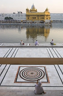 Amritsar Prints: View from entrance gate of holy pool and Sikh temple