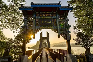 Sunbeam Prints: View of entrance to Shi Baozhai Pagoda on Yangtze River near Wanzhou, Chongqing