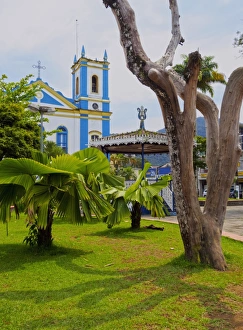 State Of Sao Paulo Prints: View of the Exaltacao da Santa Cruz Church, Ubatuba, State of Sao Paulo, Brazil