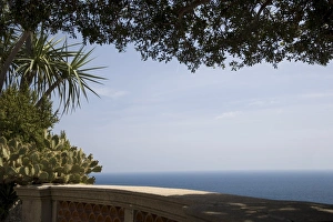 Terrace Prints: View from the Exotic Garden, Monaco, Cote d Azur, Mediterranean, Europe
