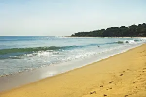 Eastern Province Prints: View towards the famous surf point at the south end of this popular fishing beach