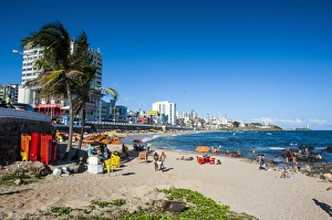 Bahia Prints: View from Farol da Barra Lighthouse over the nearby beach