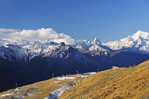 Images Dated 6th October 2008: View from Fiescheralp of Matterhorn and Mischabel in background, Switzerland, Europe