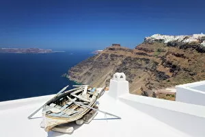 Santorini Gallery: View from Firostefani to Imerovigli, Santorini, Cyclades, Aegean Sea, Greek Islands, Greece, Europe
