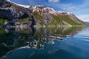 Mirror Prints: View from the fjord Meljorden in Rodoy municipality, Nordland, Norway