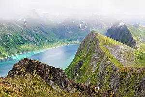Fjords Prints: View over the fjords Steinfjorden and Ersfjorden from Husfjellet mountain