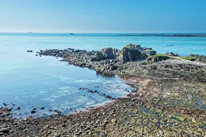View over Fort Clonque, Alderney, Channel Islands, United Kingdom, Europe