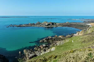 Channel Islands Collection: View over Fort Clonque, Alderney, Channel Islands, United Kingdom, Europe