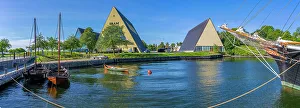Cultural Landmark Prints: View of The Fram Museum and wooden boats
