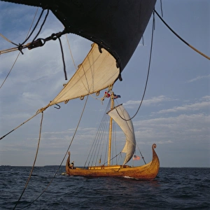 Replica Prints: View from Gaia of replica Viking ship Oseberg