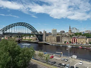 Pedestrians Prints: View from The Glasshouse of the Tyne Bridge and the quayside