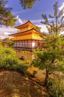 Pavilion Prints: View of Golden Temple (Kinkaku-ji) (Temple of the Golden Pavilion)