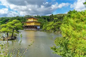 Pavilion Prints: View of Golden Temple (Kinkaku-ji) (Temple of the Golden Pavilion)