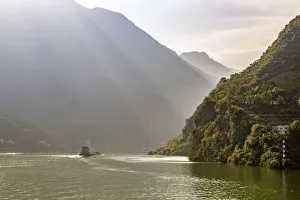 Gorge Prints: View of the Three Gorges from cruise boat on the Yangtze River