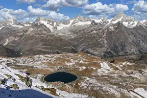 Valais Prints: View from Gornergrat, 3100m, at Weisshorn Mountains with Zinalrothorn and Aschhorn
