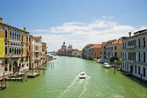 Grand Canal Prints: View of the Grand Canal from the Ponte de l'Accademia looking towards the Basilica de Santa Maria della Salute