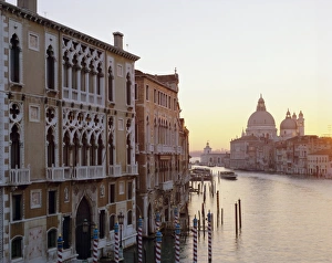 Town House Prints: View along the Grand Canal towards Santa Maria Della