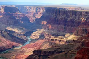 High Prints: View of the Grand Canyon with Colorado River winding through the landscape in Arizona, USA