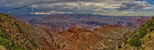 Stormy Prints: View of the Grand Canyon west of Navajo Point with a storm rolling in from the west