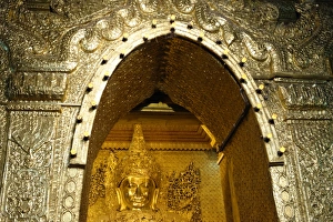 Republic Of The Union Of Myanmar Prints: View of the Great Image, Mahamuni Buddha Temple