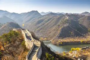 View of Great Wall of China at Huanghua Cheng (Yellow Flower), UNESCO World Heritage Site