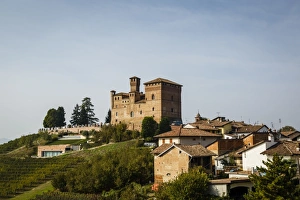Architectural Landmark Prints: View over Grinzane Cavour castle, Langhe, Cuneo district, Piedmont, Italy, Europe