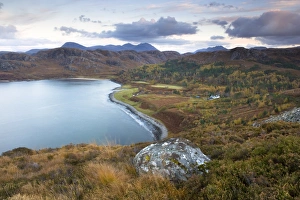 Wester Ross Prints: View over Gruinard Bay at dusk, near Mellon Udrigle, Wester Ross, Highlands